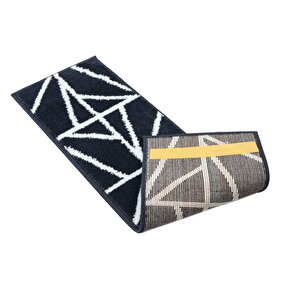 Home Gh39a-wnvy-gry7 Üçgen Desen Kaydırmaz Tabanlı 7'li Merdiven Halısı - Beyaz/lacivert