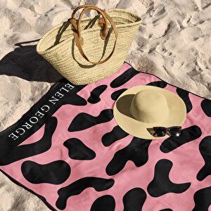 Helen George New Land Siyah Pembe Oversize Plaj Havlusu