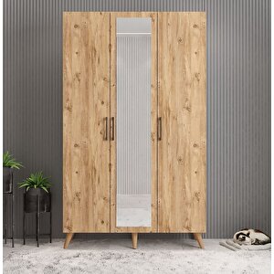 Açelya Aynalı Portmanto Vestiyer Ayakkabılık Çam - M4 105 Cm Montaj Dahil