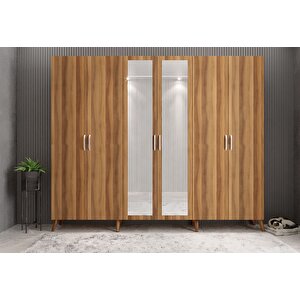 Açelya Portmanto Vestiyer Ceviz M6 240cm Montaj Dahil