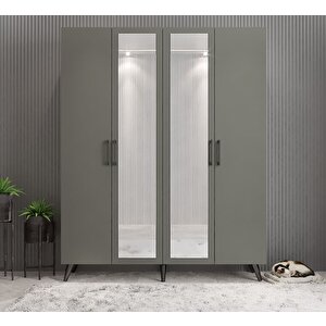 Açelya Portmanto Vestiyer Ayakkabılık Füme M2 140 Cm Montaj Dahil