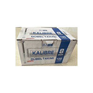 Made Vidalı Kalibre Dübel Takım 8 Mm 100 Adet