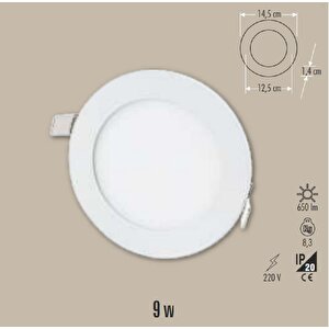 Ct-5146 9w/3200k Alm. Panel Led Armatür (günişiği-6adet) Cata 0,22 mm