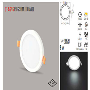 Ct-5646 9w/6400k Plus Led Armatür(beyaz-6adet) Cata 150 Kum