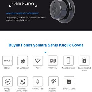 Powermaster Pm-4792 V380 Gece Görüşlü Mikrofonlu 1080p Mini Wifi Ip Kamera