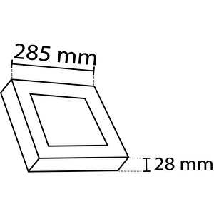 24w/6500k S.ü Led Panel Armatür Kare (beyaz-6adet) Noas 150 Kum