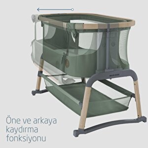 Maxi-cosi Iora Air Sallanabilen Ahşap Görünümlü Anne Yanı Beşik Beyond Green