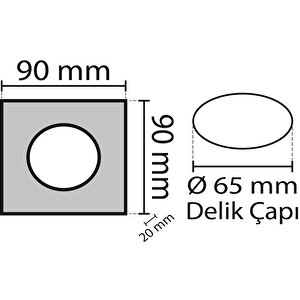 Zeus Cam Kasa Kare Dekorati̇f Spot (ampulsuz-6adet) Noas 0,22 mm