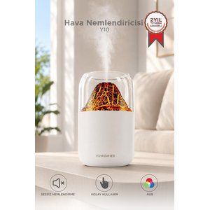 Hava Nemlendirici Aroma Difüzör Renkli Işıklı Sessiz Masaüstü Hava Nemlendirici Y10 Beyaz