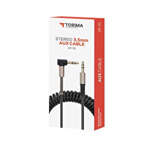 Torima Xf-10 Siyah Altın Uçlu Araç Müzik Ses Kablosu Stereo Aux Kablo 1 Mt - 3.5mm