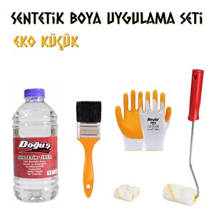 Boya Uygulama Seti Eko Küçük - Tiner-fırça-rulo-eldiven