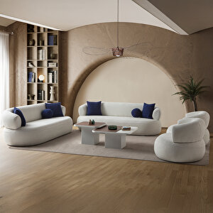 Roma Koltuk Takımı 3+3+1 Beyaz