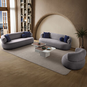 Roma Koltuk Takımı 3+3+1 Koyu Gri Koyu Gri