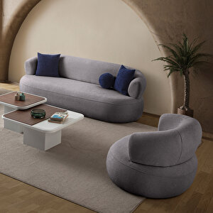 Roma Koltuk Takımı 3+3+1 Koyu Gri Koyu Gri