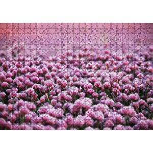 Mor Renkli Tomurcuk Çiçekler Puzzle Yapboz Mdf Ahşap 500 Parça