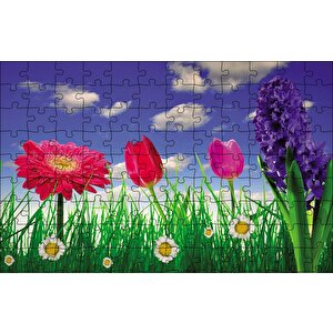 Bahar Çiçekleri Puzzle Yapboz Mdf Ahşap 120 Parça