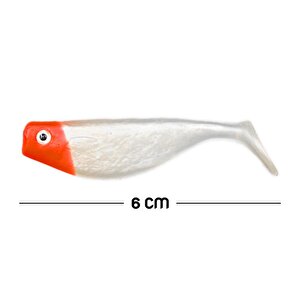 Silikon Sahte Balık Yem - Dft - 6cm - Kırmızı/beyaz (141-3017)