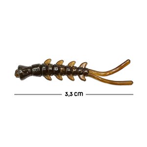 Power Bait Double Tail Kahverengi Silikon Kurt Balık Yemi - Kokulu (9957)
