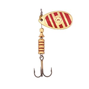 Alabalık Turna Döner Olta Kaşık - Ilba Zebra 21213 - Altın/kırmızı - No:3