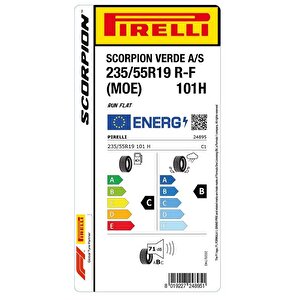 Pirelli 235/55r19 101h Run Flat Scorpion Verde All Seasons (moe) Oto Dört Mevsim Lastiği (üretim: 2024)