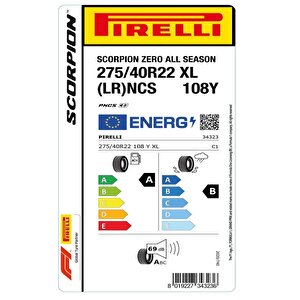 Pirelli 275/40 R22 108y Xl Scorpion Zero All Season (lr) Pncs Oto Yaz Lastiği (üretim: 2024)