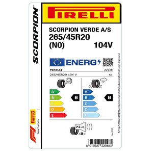 Pirelli 265/45 R20 104v Scorpion Verde All Season (n0) Oto Dört Mevsim Lastiği (üretim: 2024)