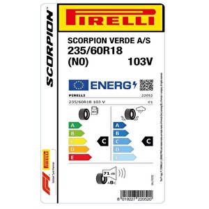 Pirelli 235/60 R18 103v Scorpion Verde All Season N0 Oto Yaz Lastiği (üretim: 2023)