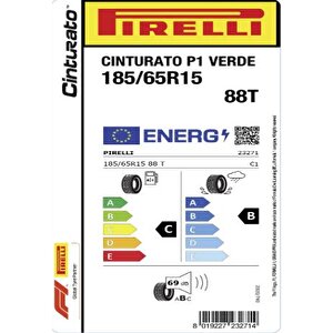 Pirelli 185/65 R15 88t Cinturato P1 Verde Oto Yaz Lastiği (üretim:2023)