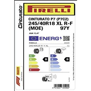 Pirelli 245/40r18 97y Xl Rft P7 Cinturato  (p7c2) (moe) Oto Yaz Lastiği ( Üretim: 2023 )