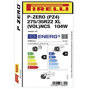 Pirelli 275/35 R22 104w Xl P Zero (vol) Ncs (pz4) Oto Yaz Lastiği ( Üretim: 2024 )