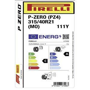 Pirelli 315/40 R21 111y P- Zero (mo) (pz4) Oto Yaz Lastiği ( Üretim: 2023 )