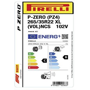 Pirelli 265/35 R22 102v Xl P Zero (vol) Pncs Oto Yaz Lastiği ( Üretim: 2024 )
