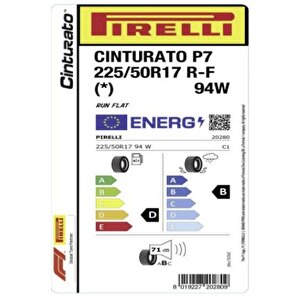 Pirelli 225/50 R17 94w Rft P7 Cinturato (*) Oto Yaz Lastiği ( Üretim: 2024 )