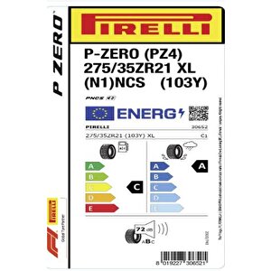 Pirelli 275/35zr21 103y Xl P-zero (n1) Ncs (pz4) Oto Yaz Lastiği (üretim: 2023)