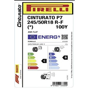 245/50r18 100y Rft Cinturato P7 (*) Oto Yaz Lastiği ( Üretim: 2023 )