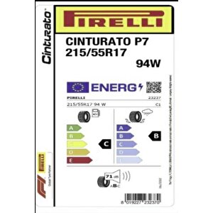 Pirelli 215/55r17 94w Cinturato P7 Oto Yaz Lastiği ( Üretim: 2023 )