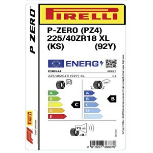 Pirelli 225/40z R18 (92y) Xl P Zero (ks) (pz4) Oto Yaz Lastiği ( Üretim: 2024 )