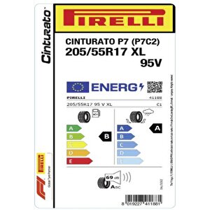 Pirelli 205/55 R17 95v Xl Cinturato P7 P7c2 Oto Yaz Lastiği (üretim: 2023)