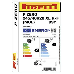 245/40r20 99y Xl R-f P Zero (moe) Oto Yaz Lastiği (üretim: 2023)