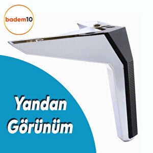 Moda Lüks Mobilya Oturma Grubu Kanepe Sehpa Tv Ünitesi Koltuk Ayağı Baza Ayakları Krom Siyah 14 Cm