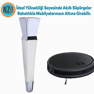 Mobilya Oturma Grubu Kanepe Sehpa Tv Ünitesi Koltuk Ayağı Baza Ayakları Beyaz Krom 26 Cm