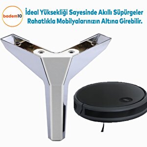 Moda Lüks Mobilya Oturma Grubu Kanepe Sehpa Tv Ünitesi Koltuk Ayağı Baza Ayakları Krom Beyaz 14 Cm