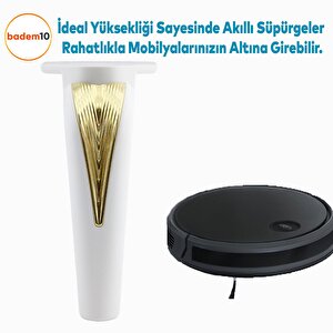 Tılsım Mobilya Oturma Grubu Kanepe Sehpa Tv Ünitesi Koltuk Ayağı Baza Ayakları Beyaz Altın 16 Cm