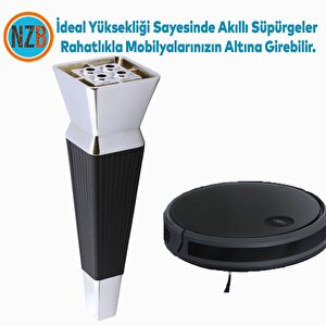 Mobilya Oturma Grubu Kanepe Sehpa Tv Ünitesi Koltuk Ayağı Baza Ayakları Siyah Krom 20 Cm