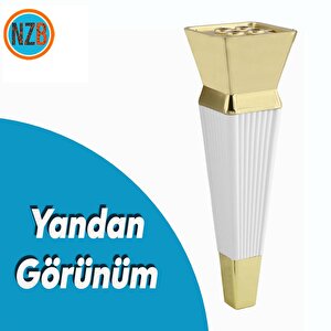Mobilya Oturma Grubu Kanepe Sehpa Tv Ünitesi Koltuk Ayağı Baza Ayakları Beyaz Altın 20 Cm