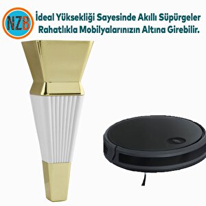 Mobilya Oturma Grubu Kanepe Sehpa Tv Ünitesi Koltuk Ayağı Baza Ayakları Beyaz Altın 20 Cm