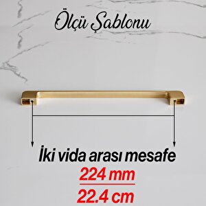 Arel Kulp Mutfak Mobilya Dolabı Çekmece Dolap Kulpları Kapak Kulpu Kulbu Mat Gold Altın 224 Mm Metal
