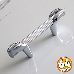Duru 64 Mm Metal Kulp Mobilya Mutfak Dolabı Çekmece Kulpları Dolap Kapak Kulpu Kulbu Krom Renk