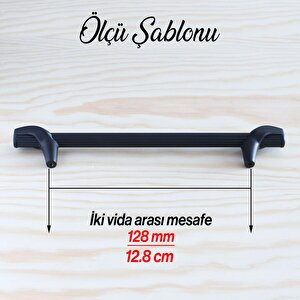 Duru 128 Mm Siyah Metal Kulp Mobilya Mutfak Çekmece Dolabı Kulpları Dolap Kapak Kulpu Kulbu