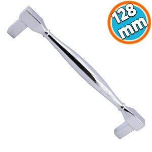 Mobilya Mutfak Dolabı Çekmece Dolap Kulpları Kapak Kulpu Kulbu Krom Renk 128 Mm Metal Kare Kulp